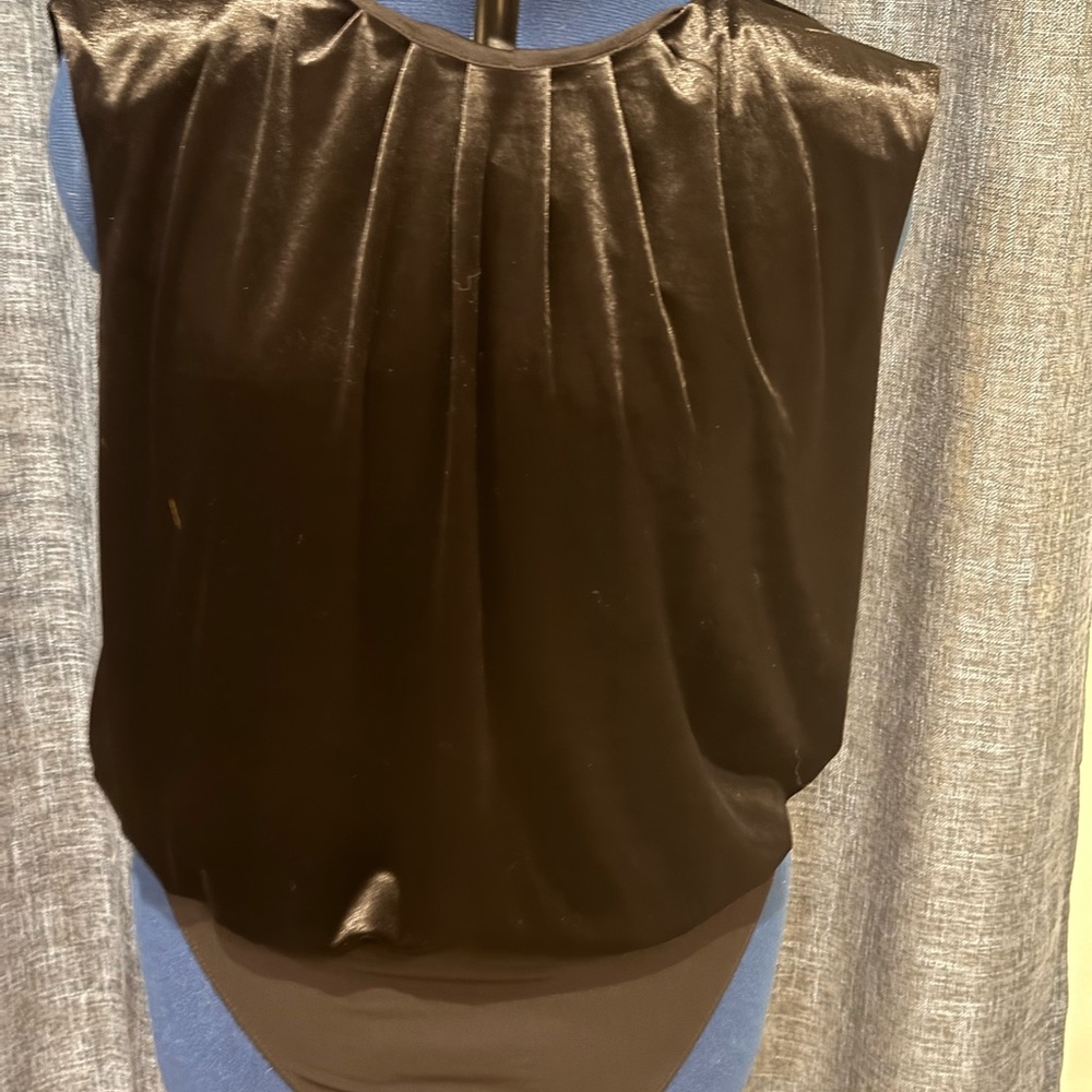 Elegant Black Velvet Top/ bodysuit